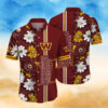 Washington Commanders Floral Wave Hawaiian Shirt