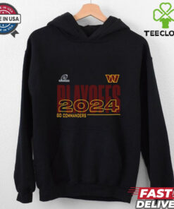 Washington Commanders Go Commanders 2024 NFL Playoffs Shirt, featuring bold graphics and team branding to celebrate the Commanders' postseason journey. Perfect for fans supporting the team in the 2024 NFL playoffs.