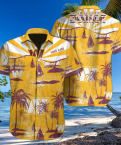 Washington Commanders Golden Sail Hawaiian Shirt