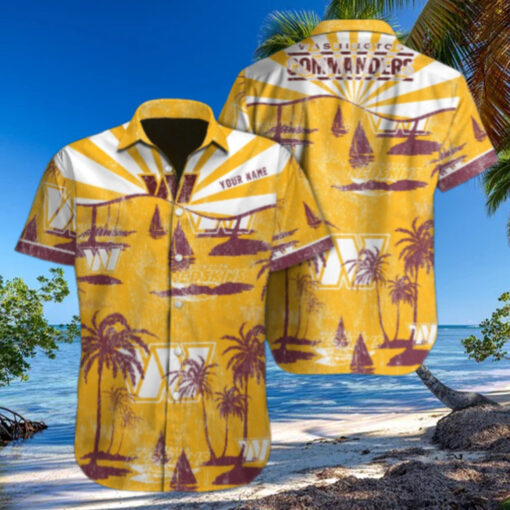 Washington Commanders Golden Sail Hawaiian Shirt