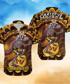 Washington Commanders Grateful Skeleton Hawaiian Shirt