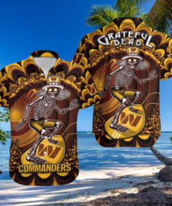 Washington Commanders Grateful Skeleton Hawaiian Shirt