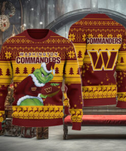 Washington Commanders Grinch Ugly Christmas Sweater