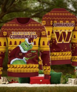 Washington Commanders Grinch Ugly Christmas Sweater