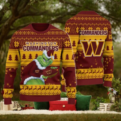 Washington Commanders Grinch Ugly Christmas Sweater