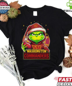 Washington Commanders Grinch wearing Santa hat Christmas 2024 shirt