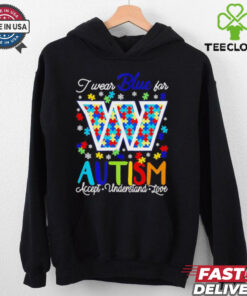 Washington Commanders I wear blue for Autism accept understand love shirt