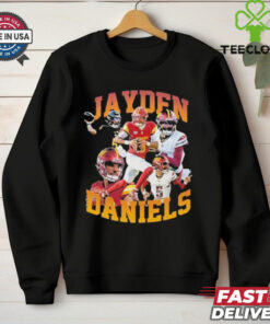 Washington Commanders Jayden Daniels T-Shirt, featuring a stylish design showcasing Jayden Daniels in his Washington Commanders gear. Perfect for fans who are excited about his potential and want to show their support for both the player and the team.