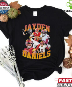 Washington Commanders Jayden Daniels T-Shirt, featuring a stylish design showcasing Jayden Daniels in his Washington Commanders gear. Perfect for fans who are excited about his potential and want to show their support for both the player and the team.