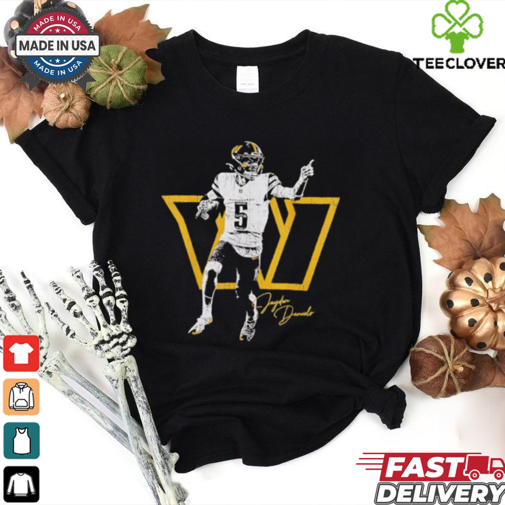 Washington Commanders Jayden Daniels signature retro logo shirt Washington Commanders Jayden Daniels signature retro logo shirt
