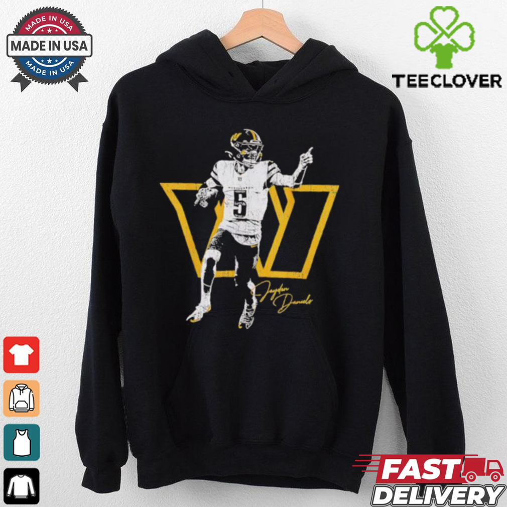 Washington Commanders Jayden Daniels signature retro logo shirt Washington Commanders Jayden Daniels signature retro logo shirt