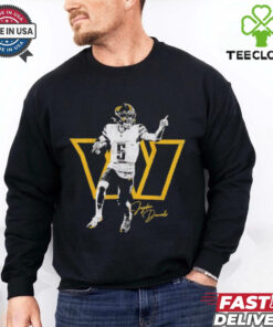 Washington Commanders Jayden Daniels signature retro logo shirt