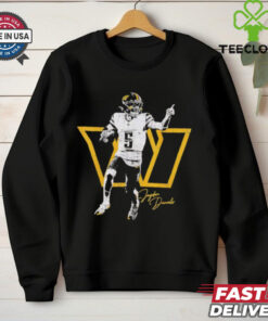 Washington Commanders Jayden Daniels signature retro logo shirt