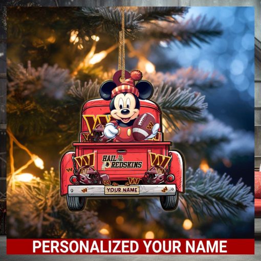 Washington Commanders Mickey Mouse Ornament Personalized Your Name Sport Home Decor