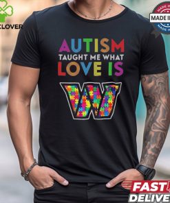 Washington Commanders NFL 2024 Autism Taught Me What Love Is t shirt