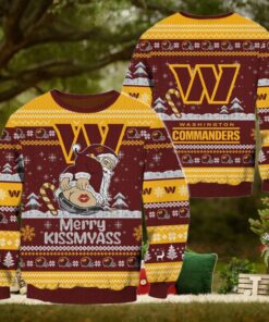 Washington Commanders NFL 2024 Merrykissmyass Funny Santa Claus Christmas Ugly Sweater