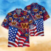 Washington Commanders Midnight Bloom Hawaiian Shirt