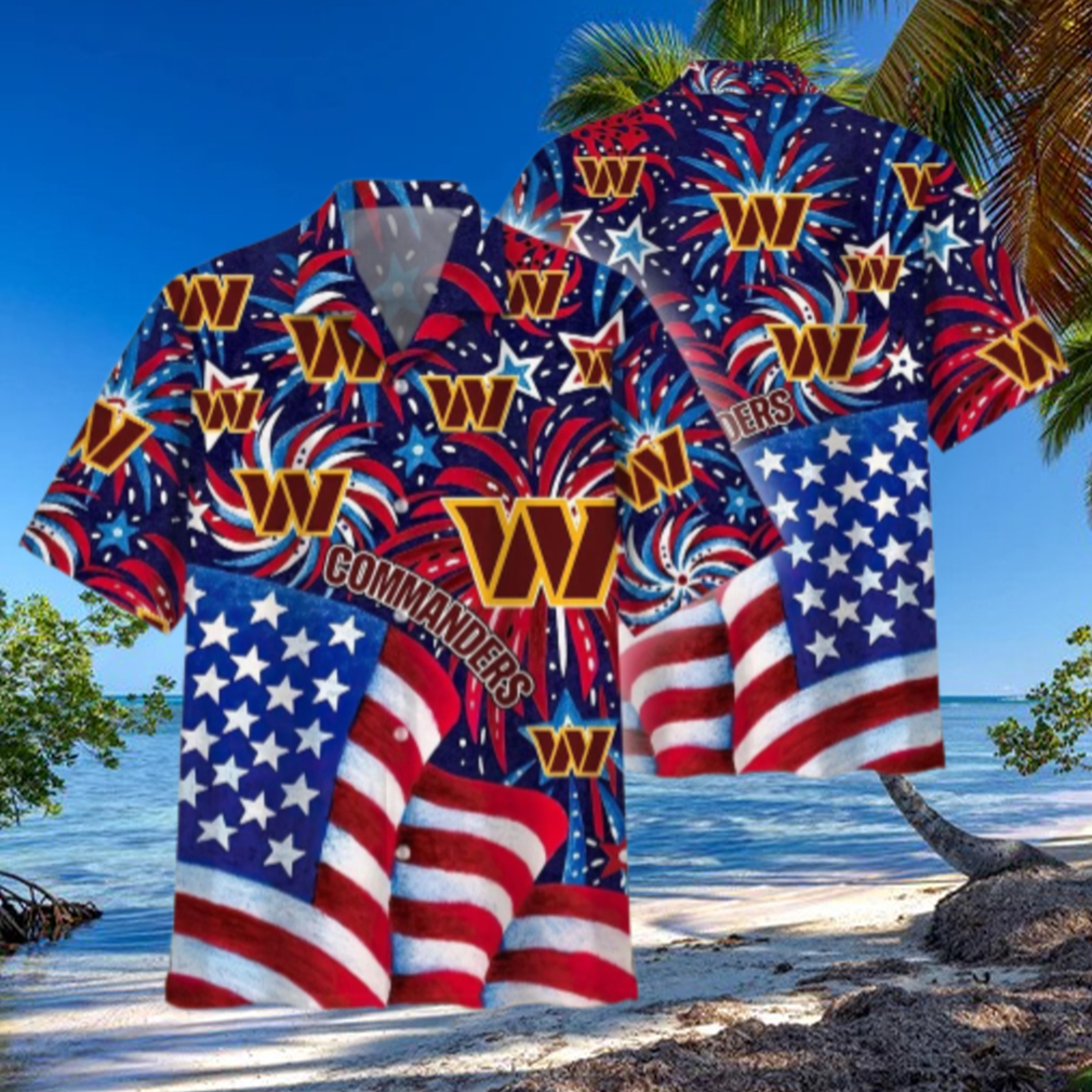 Washington Commanders Patriotic Celebration Hawaiian Shirt Washington Commanders Patriotic Celebration Hawaiian Shirt