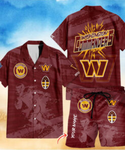 Washington Commanders Personalized Blaze Hawaiian Shirt