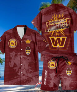 Washington Commanders Personalized Blaze Hawaiian Shirt