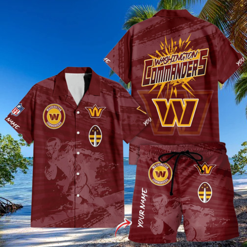 Washington Commanders Personalized Blaze Hawaiian Shirt Washington Commanders Personalized Blaze Hawaiian Shirt