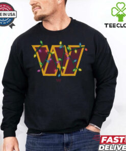 Washington Commanders Primary Logo Holiday Lights T Shirt