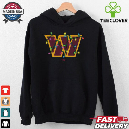 Washington Commanders Primary Logo Holiday Lights T Shirt