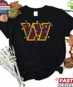 Washington Commanders Primary Logo Holiday Lights T Shirt