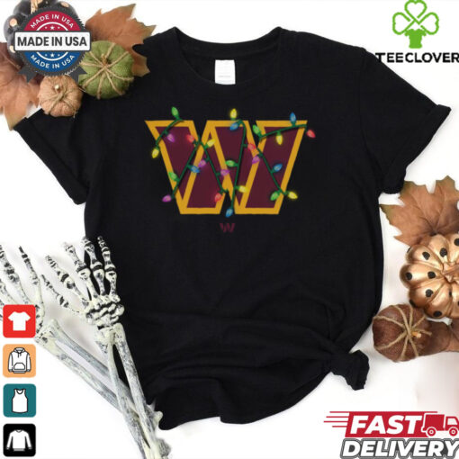 Washington Commanders Primary Logo Holiday Lights T Shirt