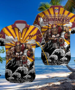 Washington Commanders Rising Wave Hawaiian Shirt