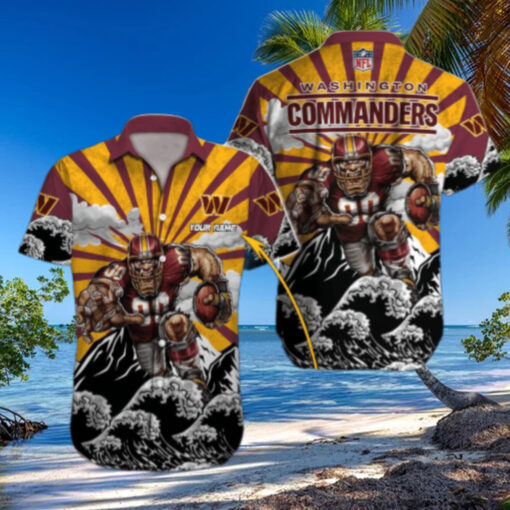 Washington Commanders Rising Wave Hawaiian Shirt