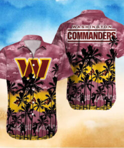 Washington Commanders Sunset Palm Hawaiian Shirt