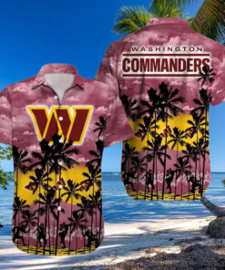 Washington Commanders Sunset Palm Hawaiian Shirt