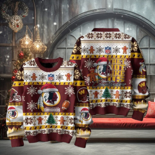 Washington Commanders They Not Like Us Christmas Happy Holidays Ugly Sweater