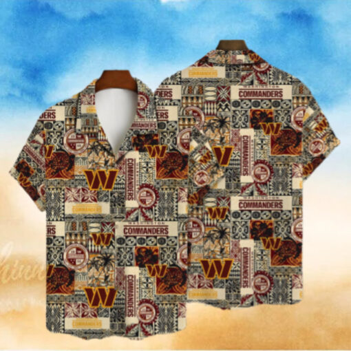 Washington Commanders Tribal Patchwork Hawaiian Shirt