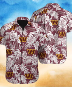 Washington Commanders Tropical Leaves Hawaiian Shirt
