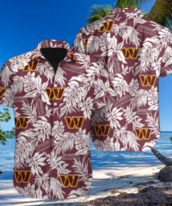 Washington Commanders Tropical Leaves Hawaiian Shirt