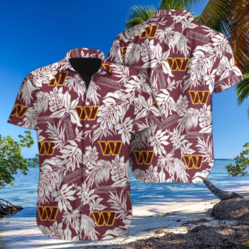 Washington Commanders Tropical Leaves Hawaiian Shirt