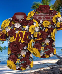 Washington Commanders Vintage Bloom Hawaiian Shirt