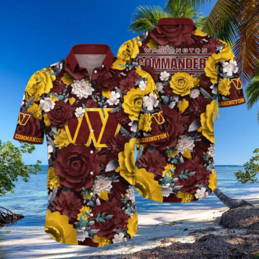 Washington Commanders Vintage Bloom Hawaiian Shirt