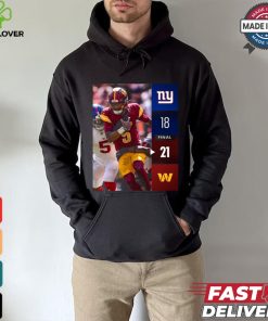 Washington Commanders Win 21 18 New York Giants 2024 NFL Week 2 Final Score Shirt