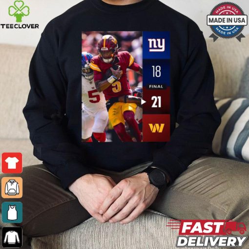 Washington Commanders Win 21 18 New York Giants 2024 NFL Week 2 Final Score Shirt