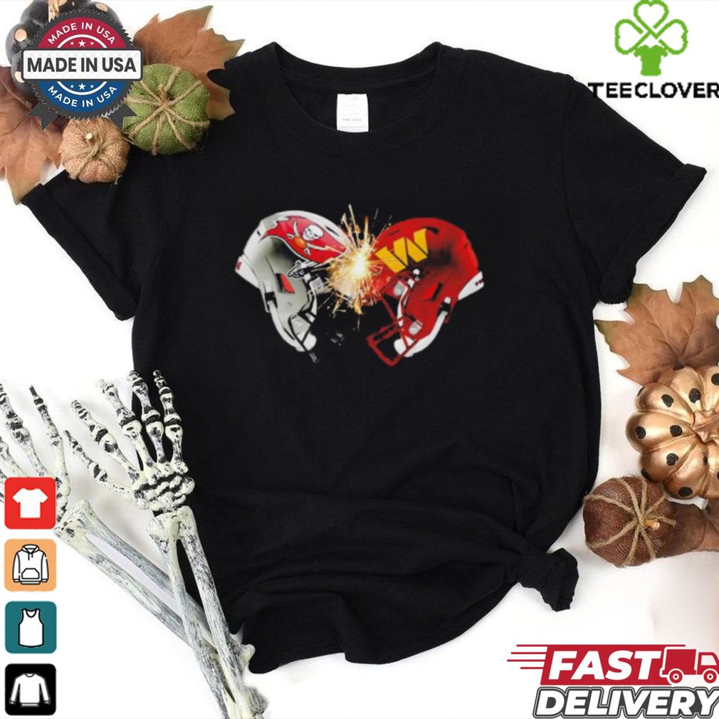 Washington Commanders and Tampa Bay Buccaneers face off helmet shirt Washington Commanders and Tampa Bay Buccaneers face off helmet shirt