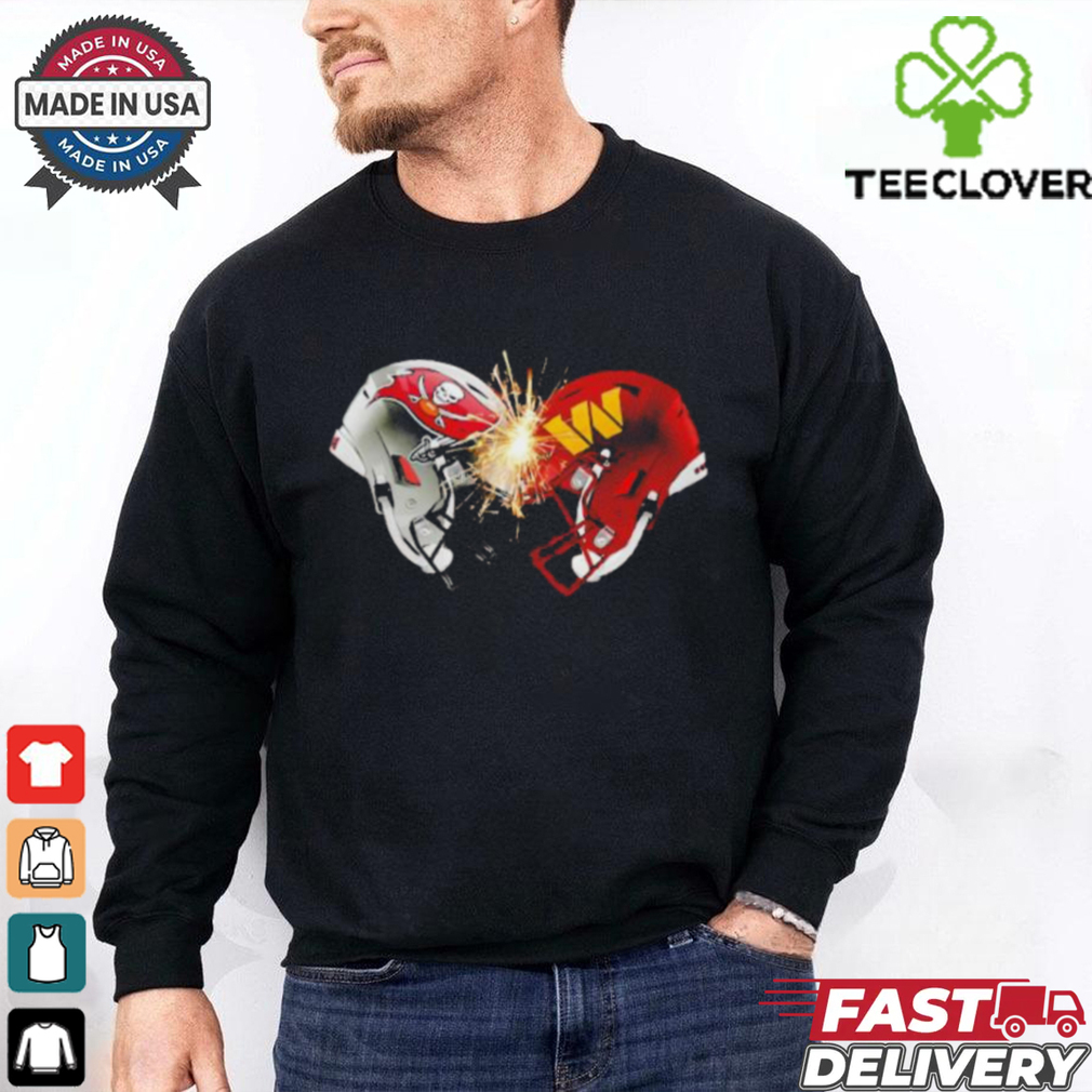 Washington Commanders and Tampa Bay Buccaneers face off helmet shirt Washington Commanders and Tampa Bay Buccaneers face off helmet shirt