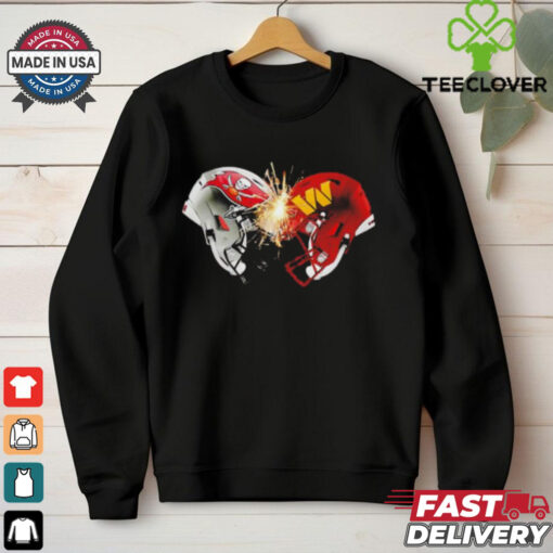 Washington Commanders and Tampa Bay Buccaneers face off helmet shirt