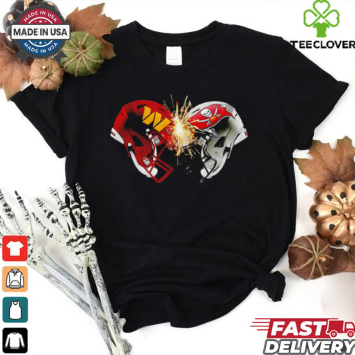 Washington Commanders and Tampa Bay Buccaneers helmet shirt