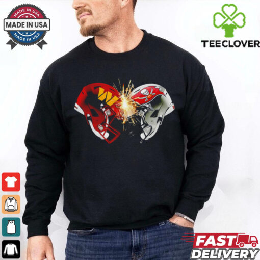 Washington Commanders and Tampa Bay Buccaneers helmet shirt