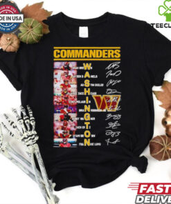 Washington Commanders football names of legends signatures shirt