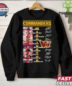 Washington Commanders football names of legends signatures shirt
