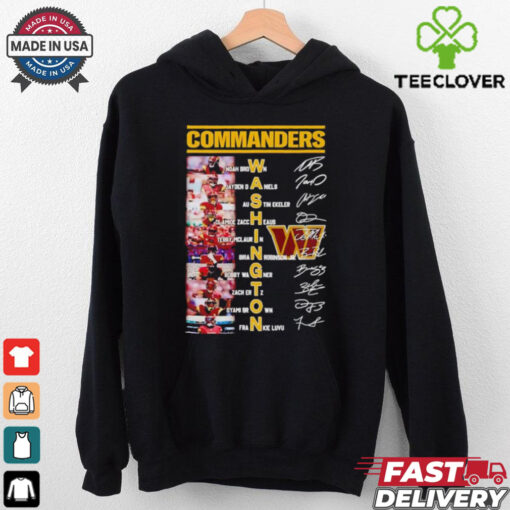 Washington Commanders football names of legends signatures shirt